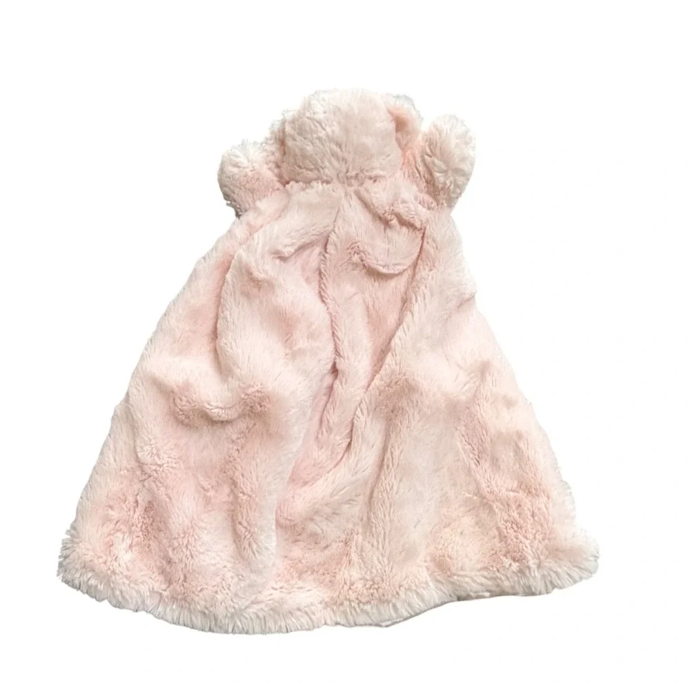 Nat & Jules‎ Pink Bear Puppet Blanket Plush Lovey Satin Lined Heart Detail
